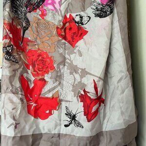 Le Chateau 100% silk patterned scarf.